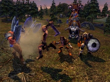 Орки из 2-ого аддона к Heroes of Might and Magic V: Повелители Орды на поле боя.